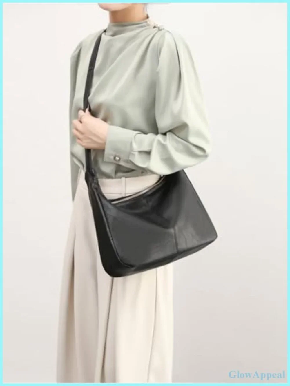Vegan Leather Foldable Hobo Bag Women Shoulder Handbag Crossbody Purse Large